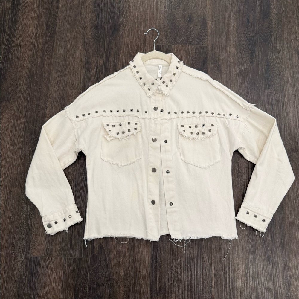 Vanilla White Studded Shacket